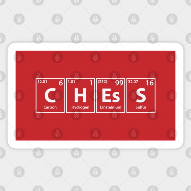 Chess (C-H-Es-S) Periodic Elements Spelling Sticker by cerebrands